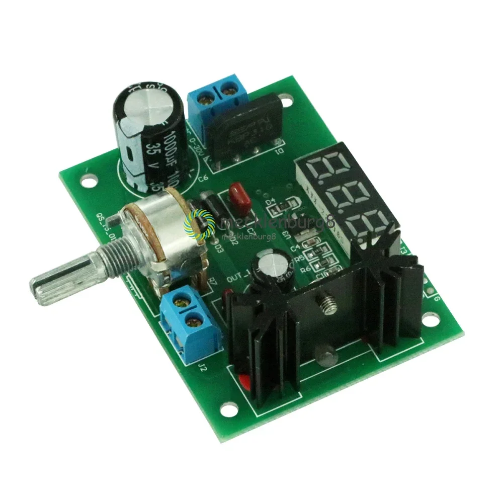 AC/DC-DC LM317 regulador de voltaje ajustable módulo de fuente de alimentación reductor con medidor LED voltímetro Buck para módulo Arduino