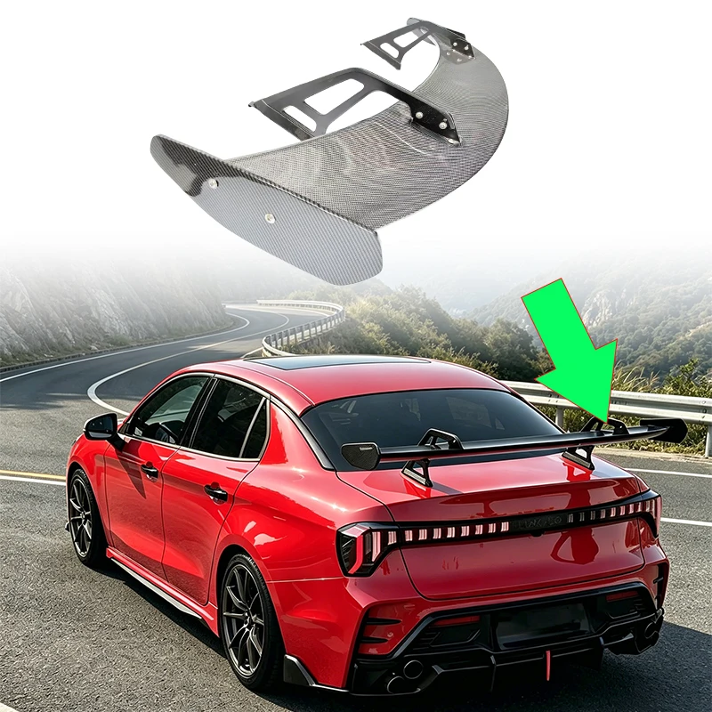 Racing Rear Wing Spoiler For Lynk & Co 03 2018-2026 Auto Exterior Body Kit Accessories Car Trunk Lip Spoiler Modification Access