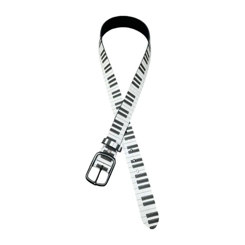 Piano Belt 110 PU Strap with Adjustable Pin Closure, Daily Casual Outfit Styling for Everyday Accent Y08E