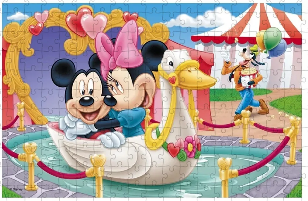 Disneyland Mickey and Minnie Wooden Puzzle Disney 300/500/1000 Pieces Jigsaw Puzzles Children's Handmade Toys Home Decor Artwork