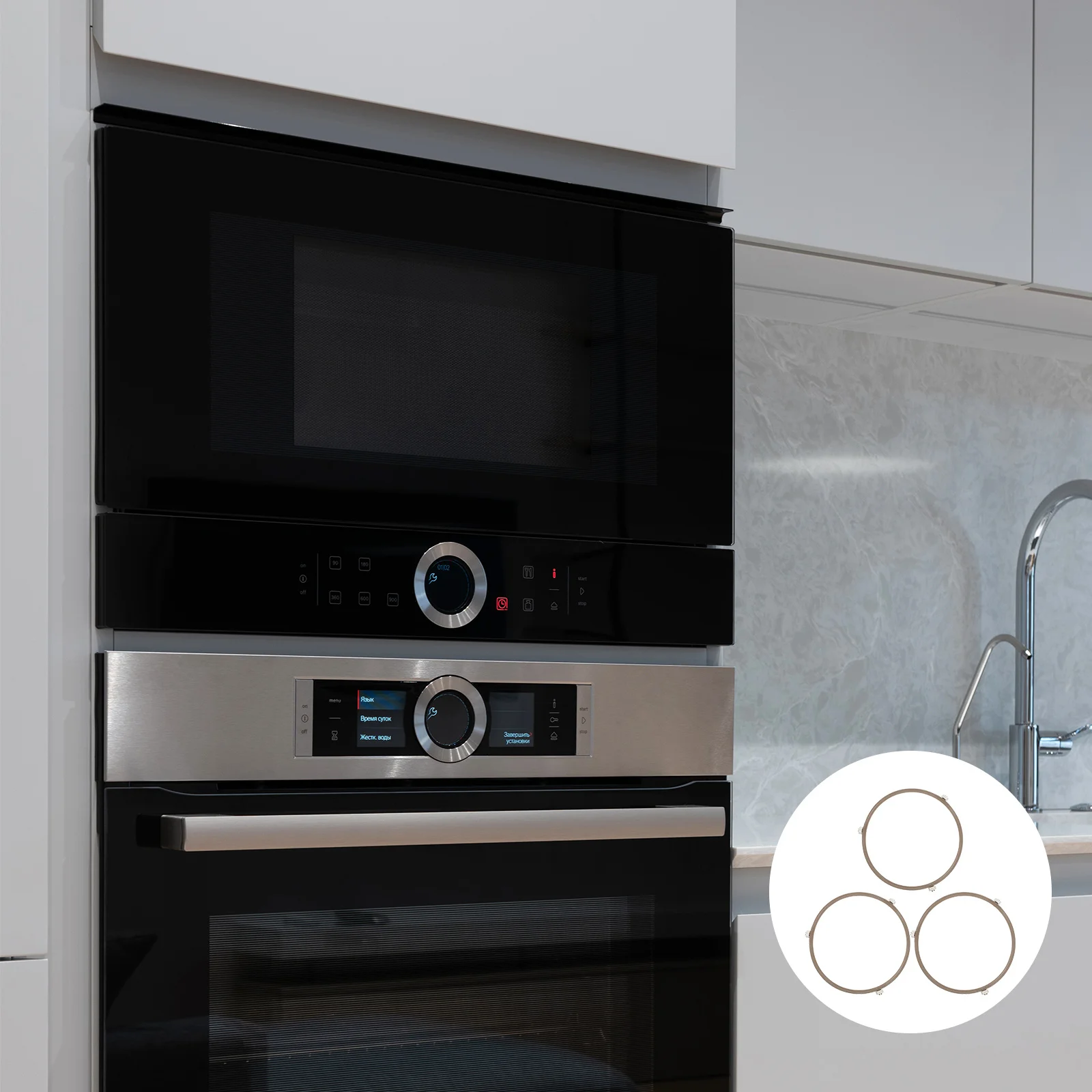 

3Pcs Microwave Turntable Ring High Temperature Resistant Plastic Rotating Wheel Support for Oven Tray Holder Replacement Repair