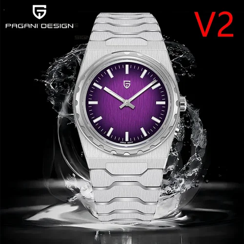 Imagen 2 del producto PAGANI DESIGN 2025 nuevo reloj de cuarzo VJ21 a la moda para hombre V2 zafiro 10Bar resistente al agua fino 7MM luminoso C3 actualización reloj hombre