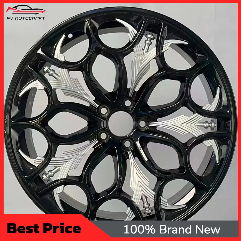 

【2026】Factory Direct Price Monoblock European Retro 18 19 20 21 Inch 5x114.3 Gloss Black Silver Carved Art Forged Hub Set For S