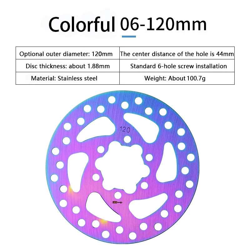 JEDERLO-Rotor de freno de disco de bicicleta de montaña, pastillas de freno de disco coloridas, 6 pernos, 120mm, 140mm, 145mm