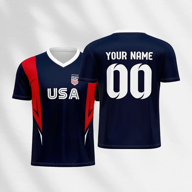 مخصص الخامس الرقبة لكرة القدم تي شيرت لتدريب الفريق قمصان رياضية شخصية للبالغين المراهقين والأسرة مطابقة نادي ارتداء