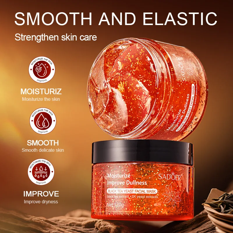 

Black tea yeast whitening and moisturizing facial mask deeply cleans, tightens, whitens and resists wrinkles