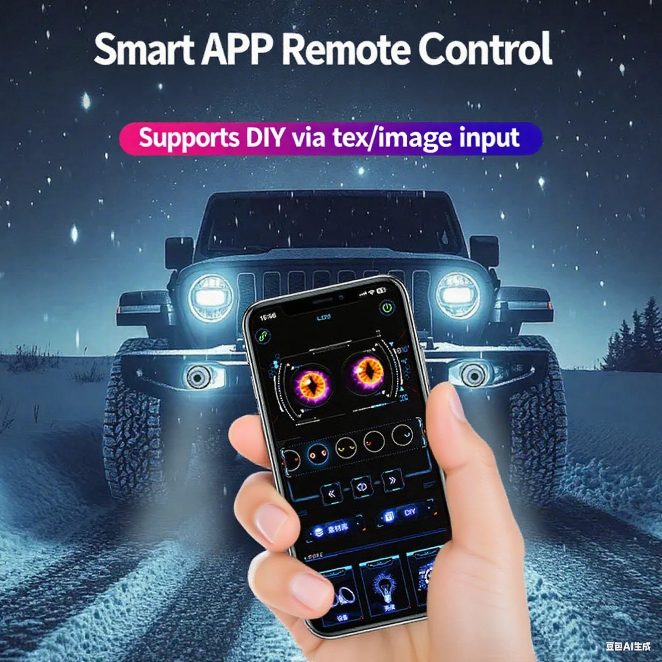

Smart APP Control Противотуманные фары на заказ Emoji Expressions Bluetooth RGB светодиодный Стайлинг автомобиля Модификация автомобиля освещение автомобильные аксессуары