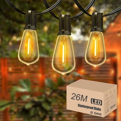 ST38 String Lights Outdoor Garland Plastic LED Bulb Hanging Patio Terrace Camping Garden Party Decoration String Lamps