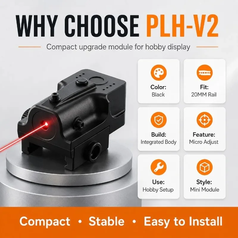 Durable Low‑profile Rail‑Fit Decor Accessory, Secure‑Lock Red‑beam Indicator for Backyard Hobby Collection