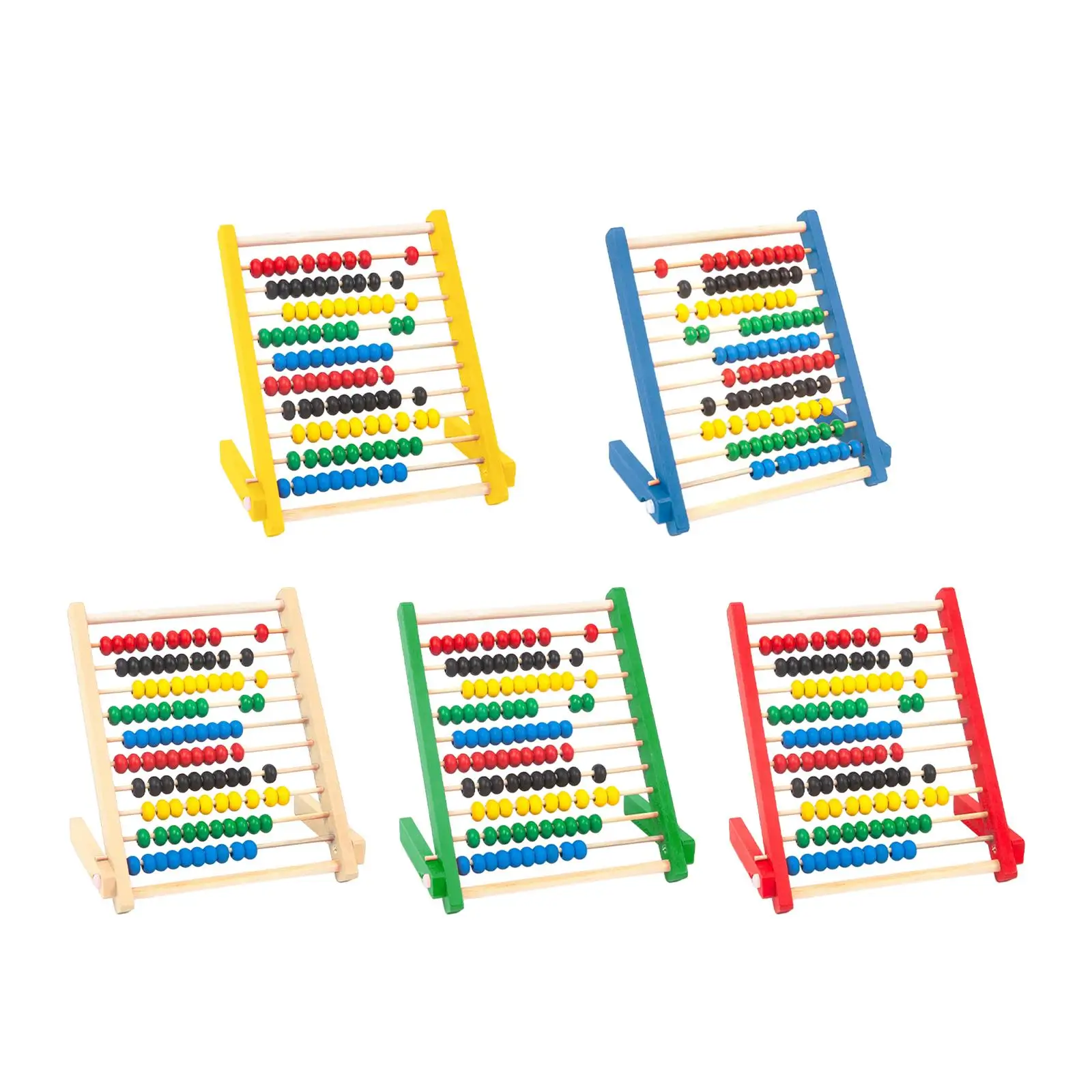 Addition and Subtraction Children Kids 10 Row Wooden Counting Frame Abacus