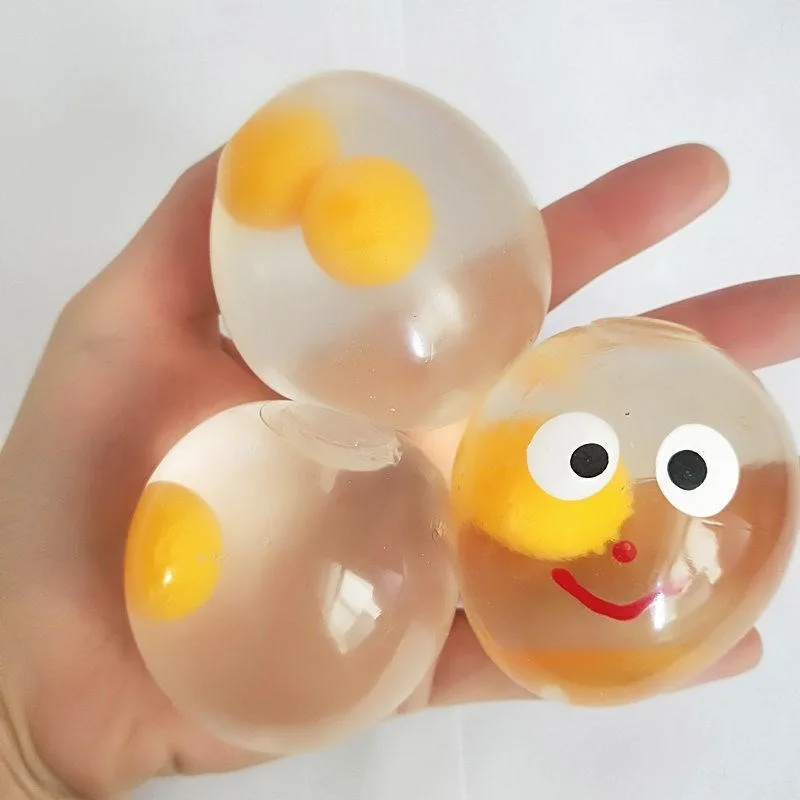 Engraçado transparente anti-stress espremendo ovos bola gema ovo squeeze bola alívio do estresse brinquedos fidget para presentes das crianças