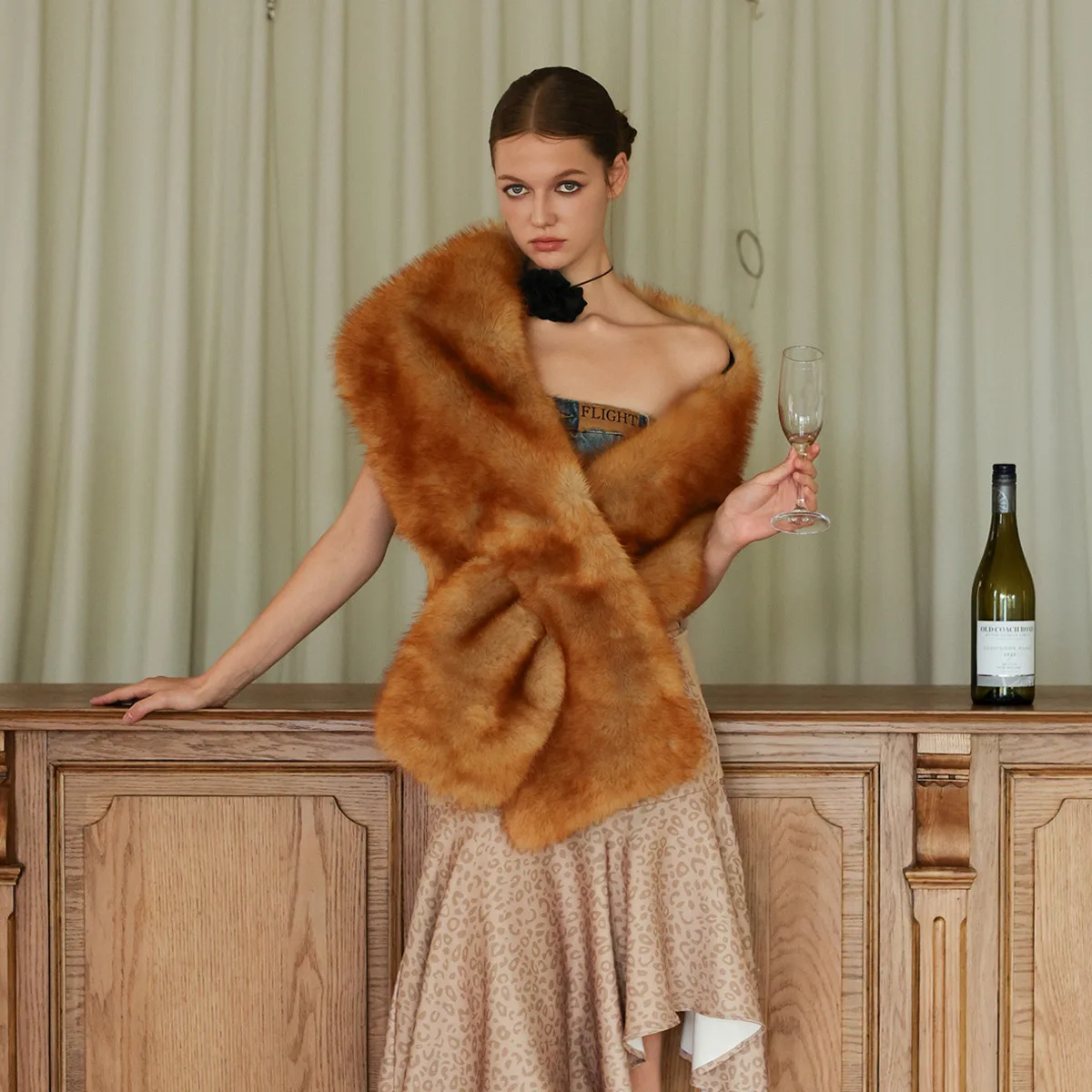 KWTX Natale Donna 2025 Inverno Caldo Lusso Pelliccia Mantello Sciarpa Elegante Designer Stola Ufficio Festa Serata Streetwear Moda