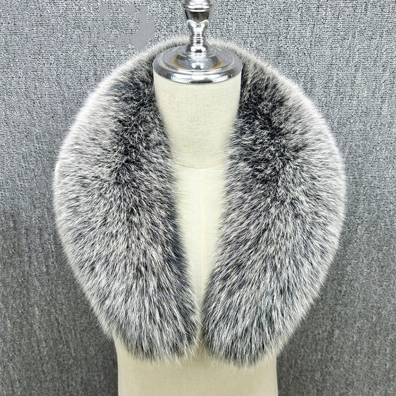 Winter Real Fox Fur Collar Women Natural Fur Scarf Fluffy Trim Strip Plush Large Neck Warmer Fur Scarves Luxury Shawls For Woman