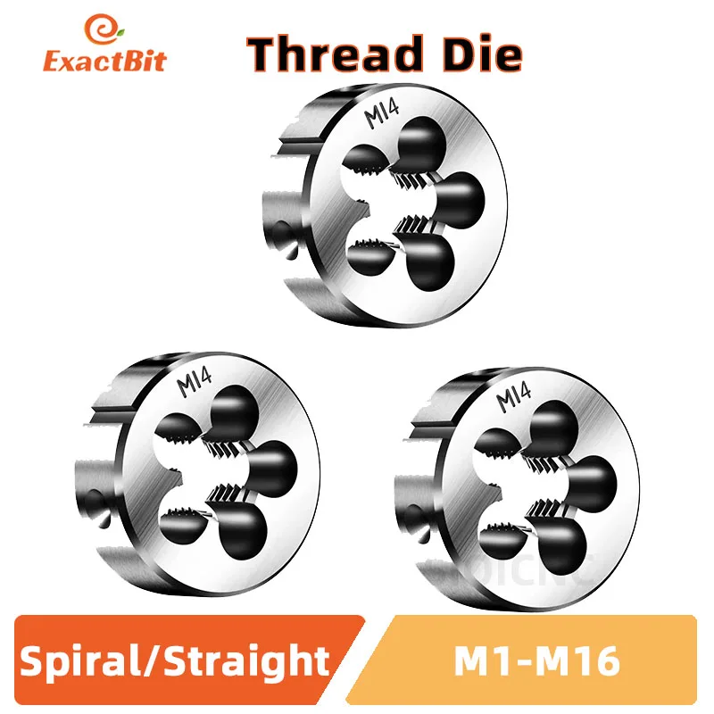 ExactBit Right Hand Thread Die 1pcsM1 M2 M3 M4 M5 M6 M7 M8 M9 M10 M11 M12 M13 M14 M15 M16 Metal Thread Tool Metric Thread Die