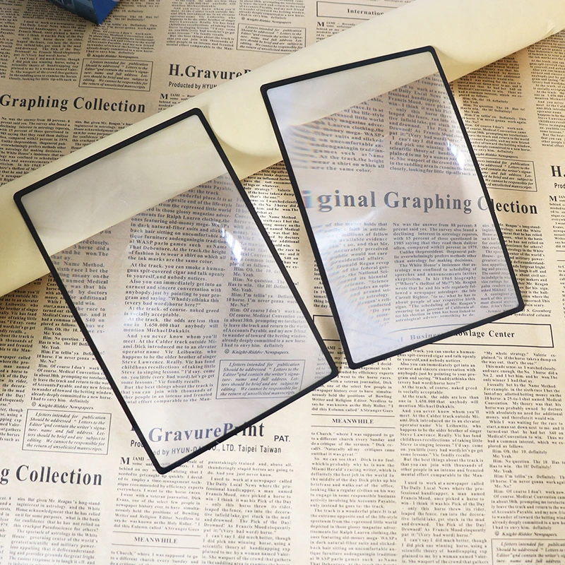 New【Magnifying Glass A5 Full Page Large Sheet Magnifier Magnifying Glass Book Page Magnification 3X Ultra-thin Magnifier Loupe】 view 3