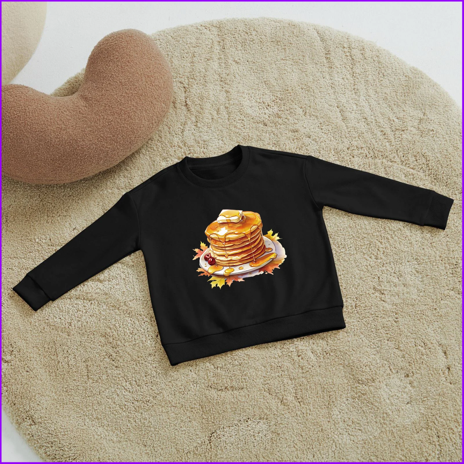 Delicious Pancakes With Butter And Honey Or Maple Sja1913 Kids Boys Girls Hoodies Sweatshirts Sweaters Winter Teenagers Tweens