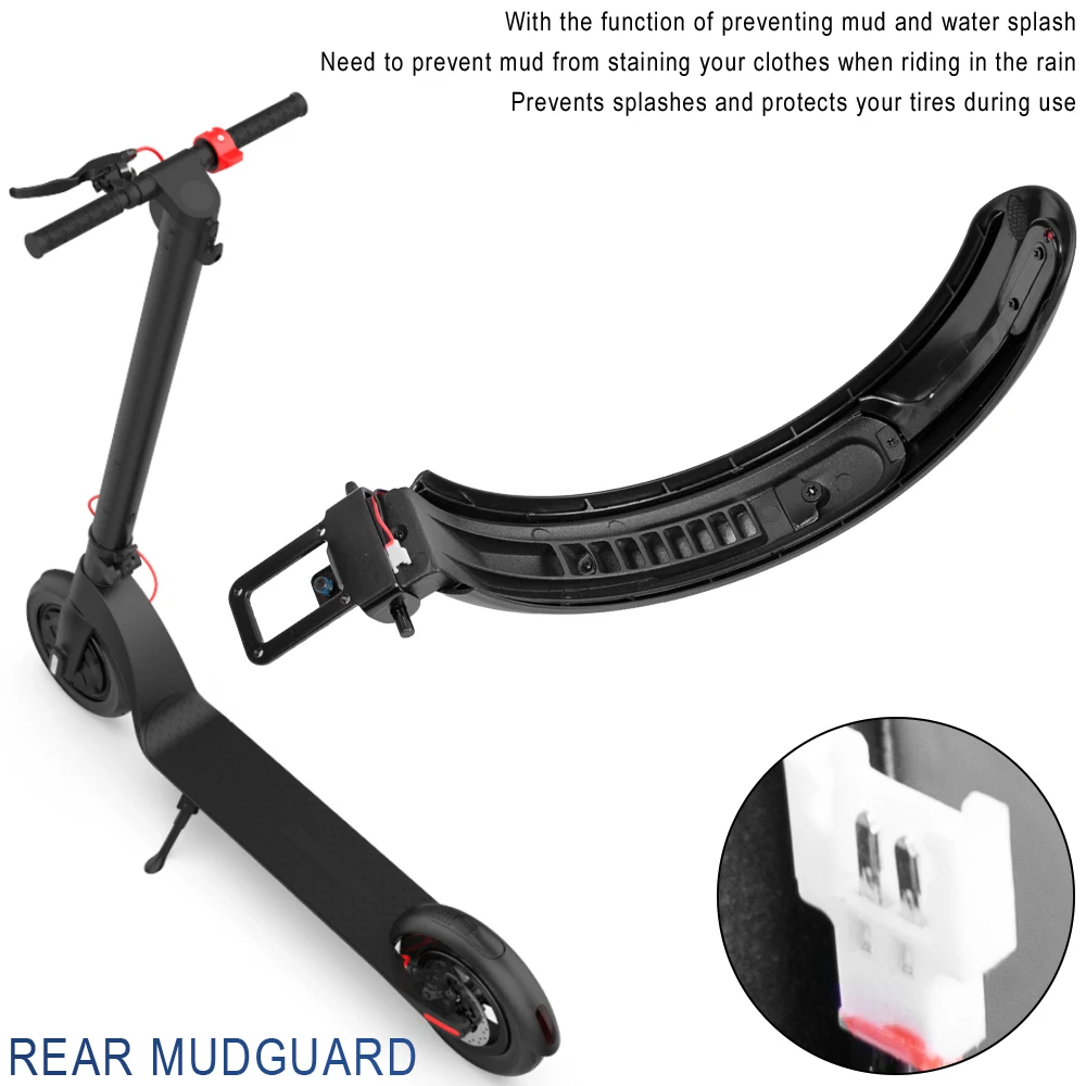 Rear Wheel Fender  with Light for HX X7 X8 Electric Scooter Rear Mudguard Set Aluminum Alloy Hook Plastic Shell Taillight Parts