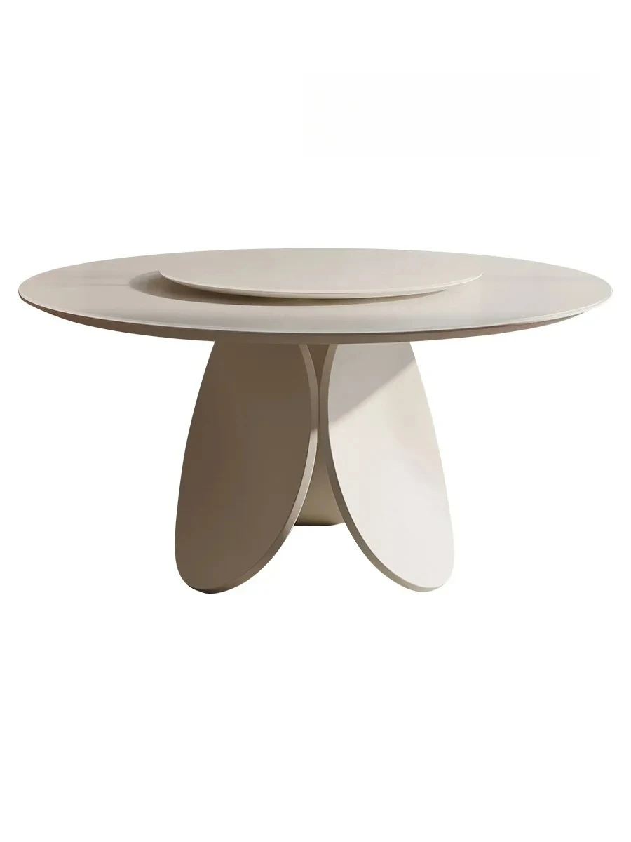 

N Tempered Glass Dining Table and Chair Glass Surface Modern Minimalist Dining Table Household Dining Table Two-Layer Turntable