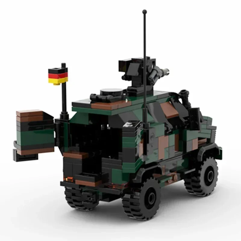 Moc-Bausteine, Militärmodell, Dingo 2, deutsche Armeefahrzeuge, Technologie, modulare Blöcke, Spielzeug, Montage, Ziegel, Urlaubsgeschenke