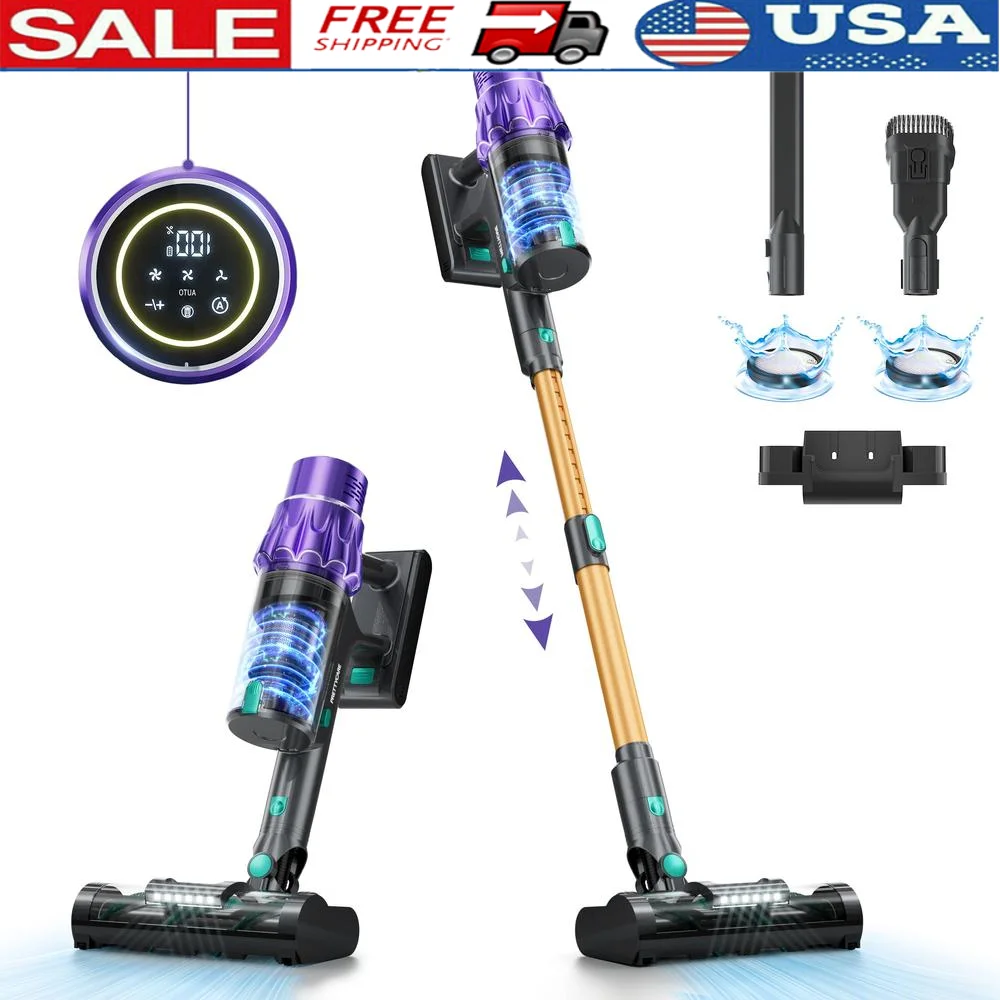 Abnehmbarer Akku Akku-Staubsauger HEPA-Filtration LED-Anzeige 45 kPa Saugstab-Staubsauger