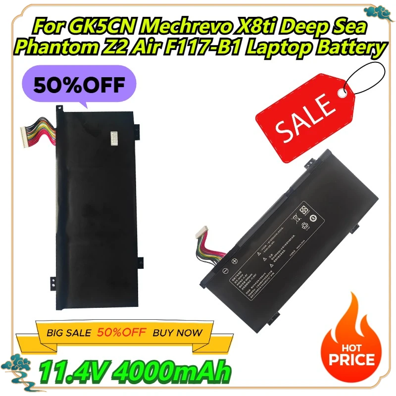 

11.4V 4000mAh For GK5CN Mechrevo X8ti Deep Sea Phantom Z2 Air F117-B1 Laptop Battery