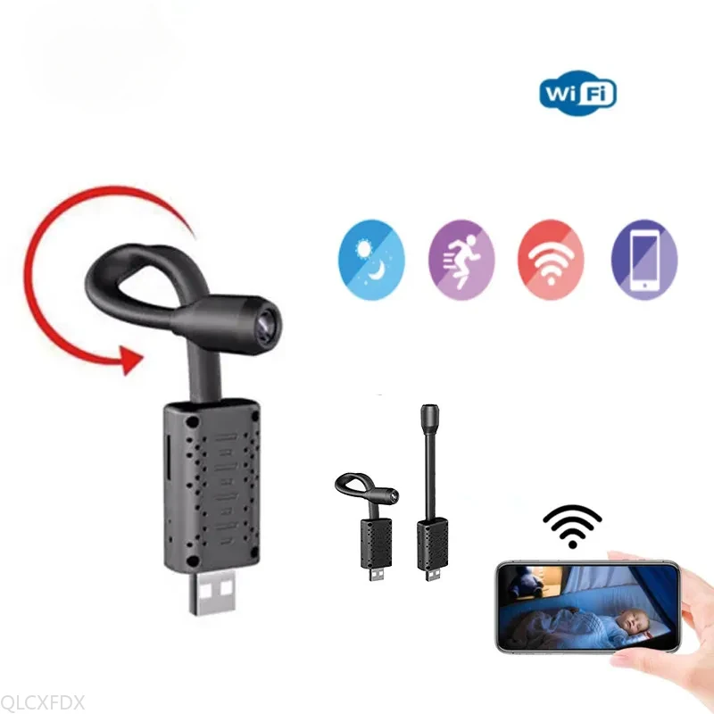 Мини-камера USB в реальном времени HD 1080P Wi-Fi p2p видеокамера ночного видения обнаружение движения мобильный пульт дистанционного управления ip-камера