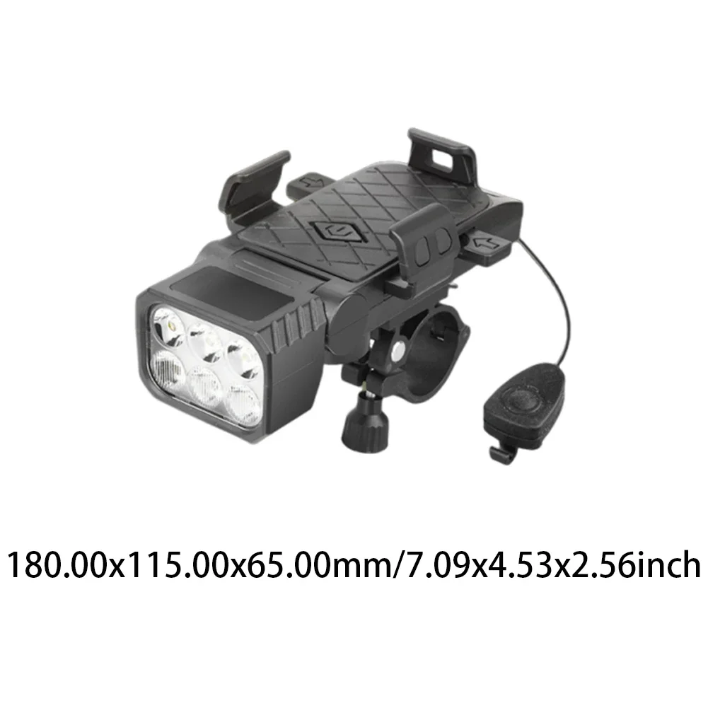 2025 2025 Bicycle Front Light Rechargeable Bike Light with Horn & Phone Holder Bike Flashlight Multifunctional Waterproof for Ad