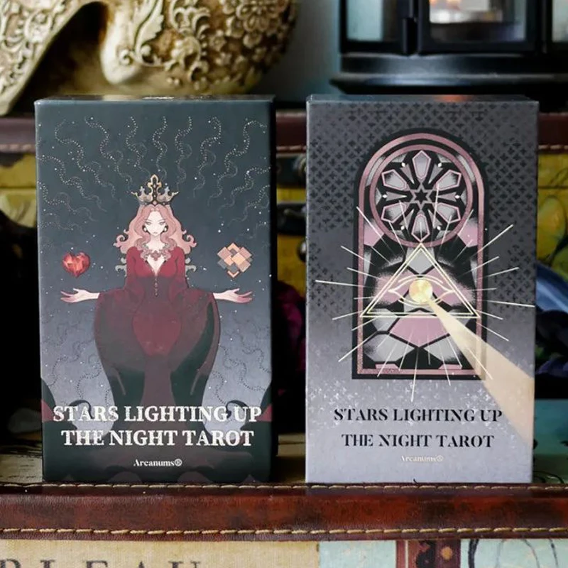 Genuine Starry Night Tarot Boxed Junior Casual Party Card Game Chinese and English Bilingual Desktop Ornaments Friends Gifts