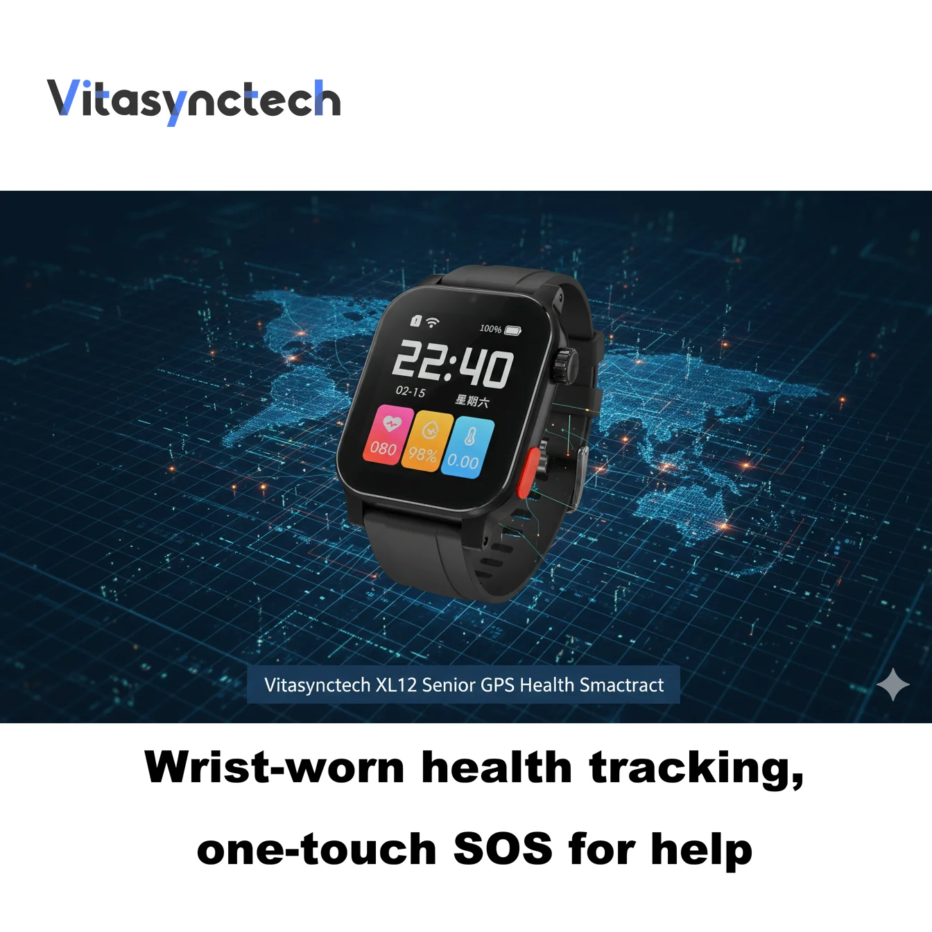 new Elderly Safety Smartwatch with 4G GPS SOS Call | Fall Detection Blood Pressure Heart Rate Monitor for Seniors Daily Health C