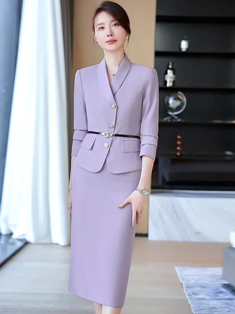 Setelan Blazer wanita, S-4XL ramping putih setelan Blazer kantor baru berlekuk kancing tunggal Blazer setelan rok putri duyung terompet elegan