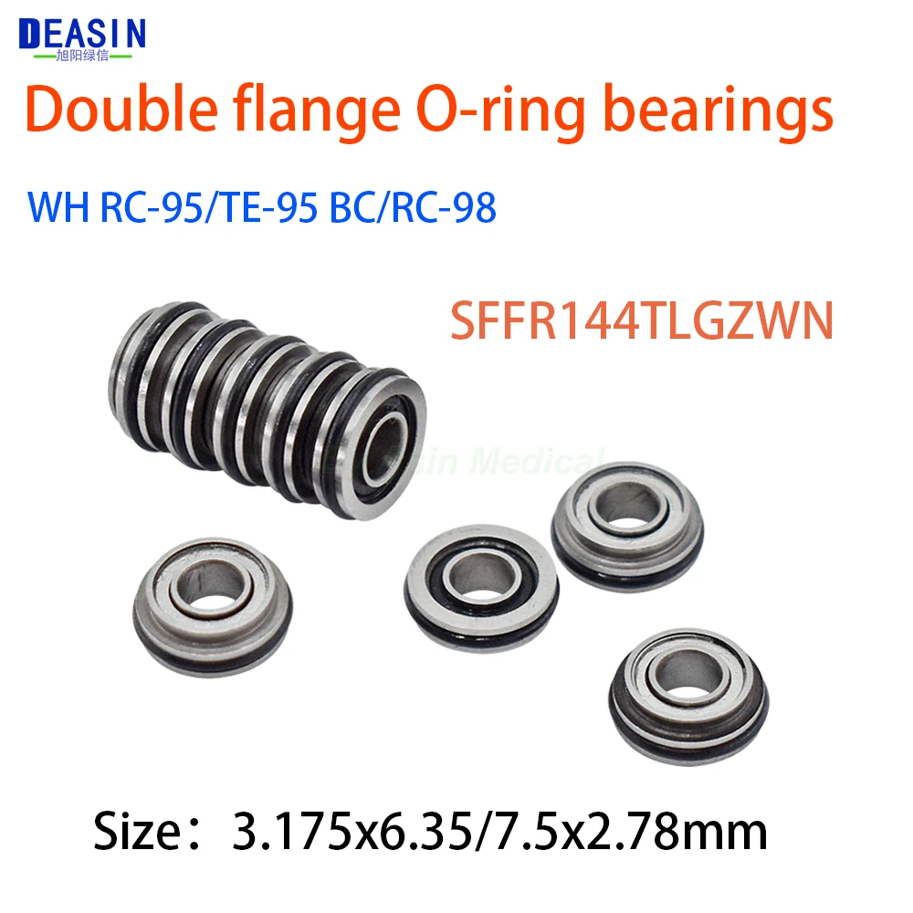 5pcs Dental Ceramic Bearings Double Flange SFFR144TLGZWN 3.175x6.35x7.5x2.78mm for WH RC95 TE95 Turbine High Speed Handpiece