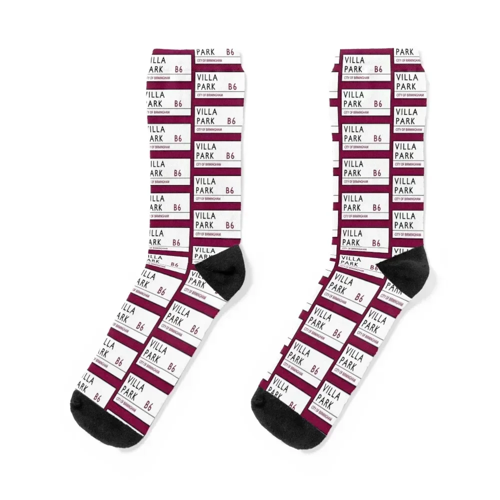 Villa Park Road Sign Socks anti slip football cute Woman Socks Men's