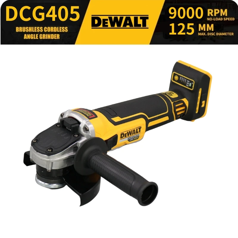 DEWALT penggiling sudut tanpa sikat DCG405, alat listrik 20V mesin pemotong 9000 RPM 100/125MM tanpa sikat