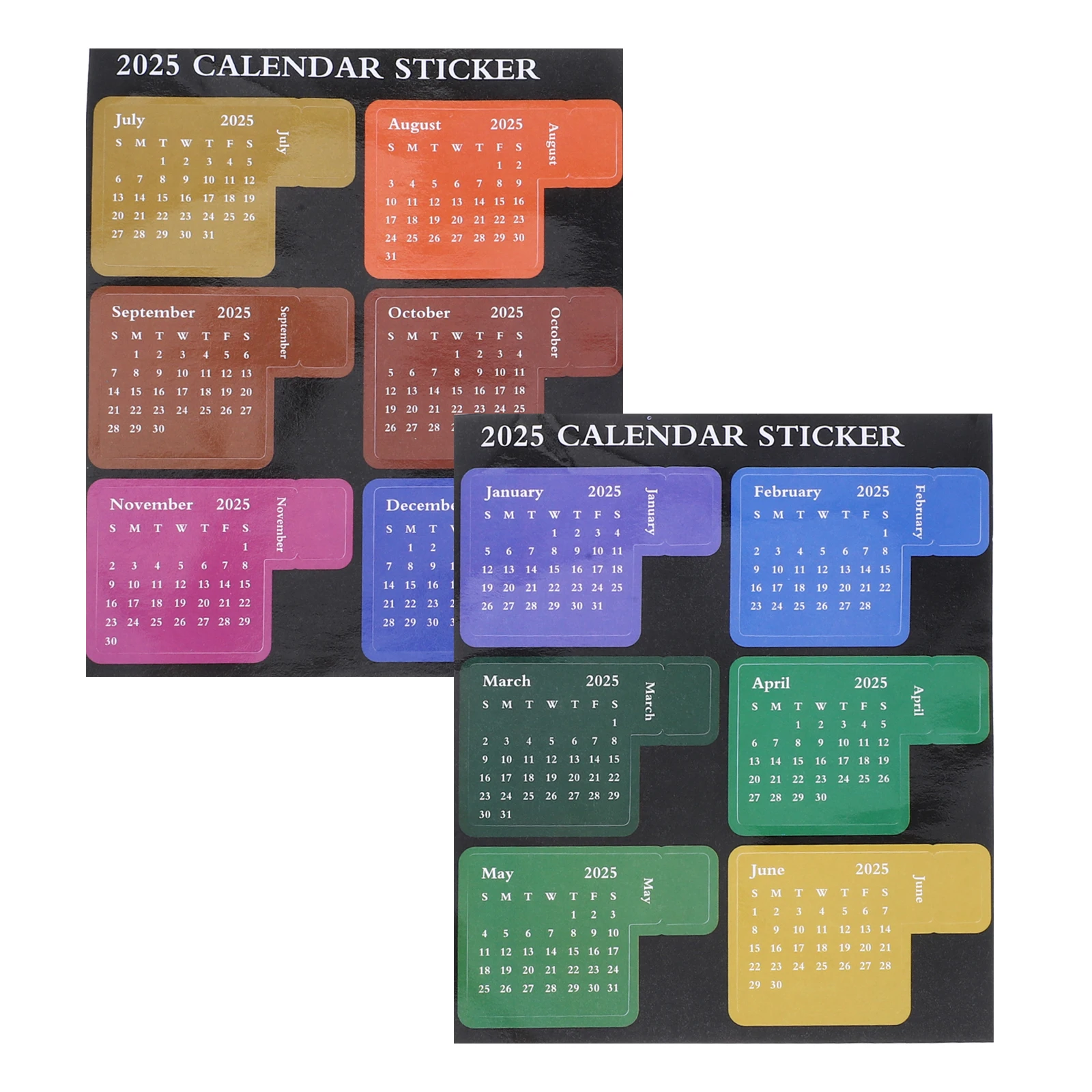 

2025 Agenda Planner Stickers 12 Months Index Tabs Colorful Diary Notes Monthly Bookmarks Portable Planner Accessories Daily Use