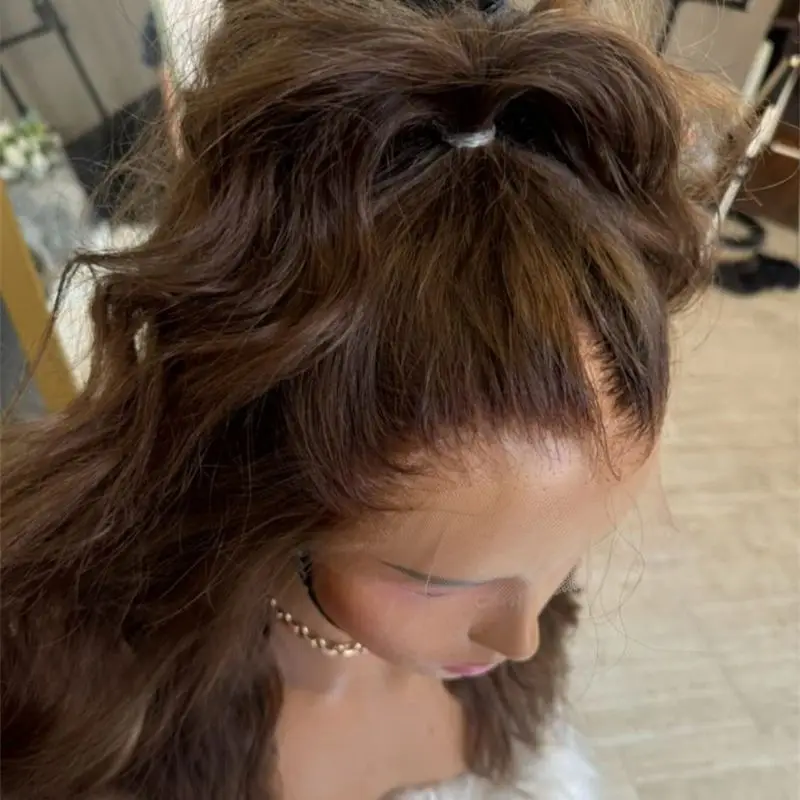 large-small-size-cap-13x4-free-part-wig-ombre-chocolate-brown-hd-lace-front-synthetic-wig-18-inches-preplucked-hairline-party