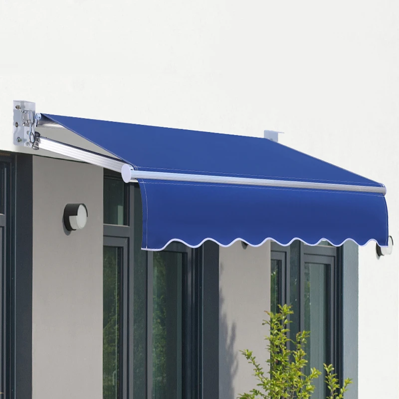 Manufacture Aluminum Manual Retractable Awning Outdoor Fixed Sunshade Awning Terrace Awning for Patio