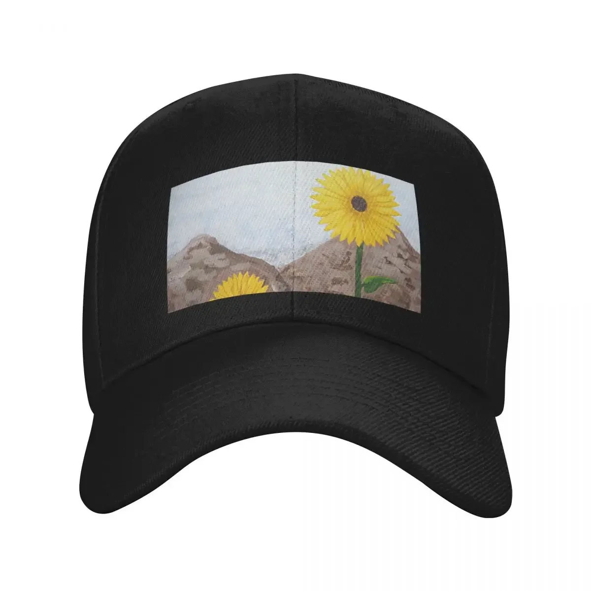 

Block Sunflowers- Acrylic Baseball Cap Hat Beach Horse Hat luxury woman cap Woman Hats Men's