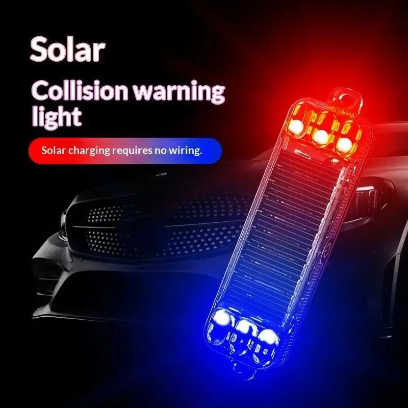Solar Motorcycle Warning Light Car Rear Collision Prevention Strobe Light Night Electric Vehicle Bicycle LED Tail Flashing Ligh