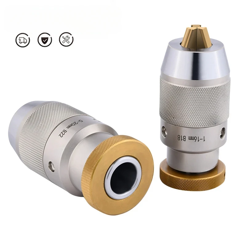 ZCD Keyless Drill Chuck B10/B12/B16/B18/B22 For Drill Keyless Drill Chuck Self Tighten Automatic Locking CNC Drilling Tool