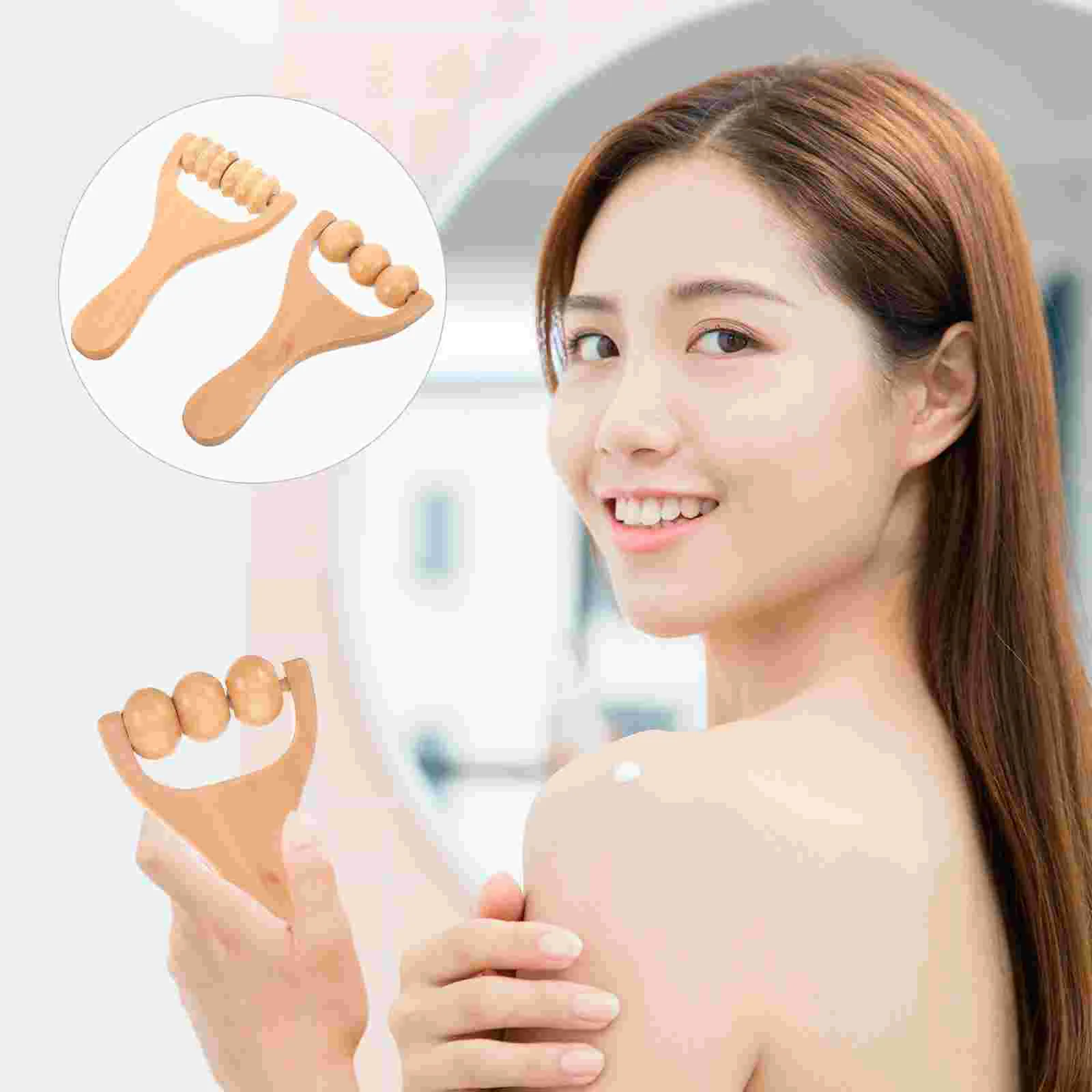 

2 Pcs Massage Tools Ergonomic Foot Massager Reusable Neck Professional Shoulder Facial Major Daily Use Compact Wooden Supply