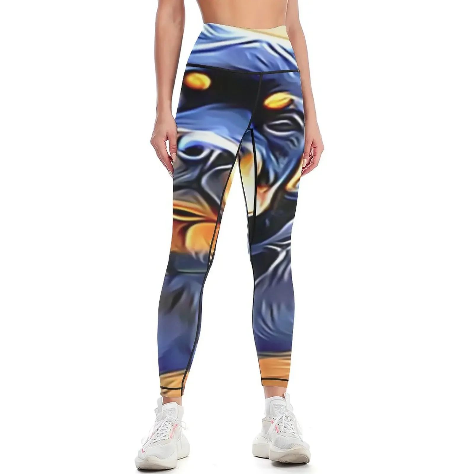 

Happy Rottweiler Leggings sporty woman gym workout clothes for Tight fitting woman Womens Leggings