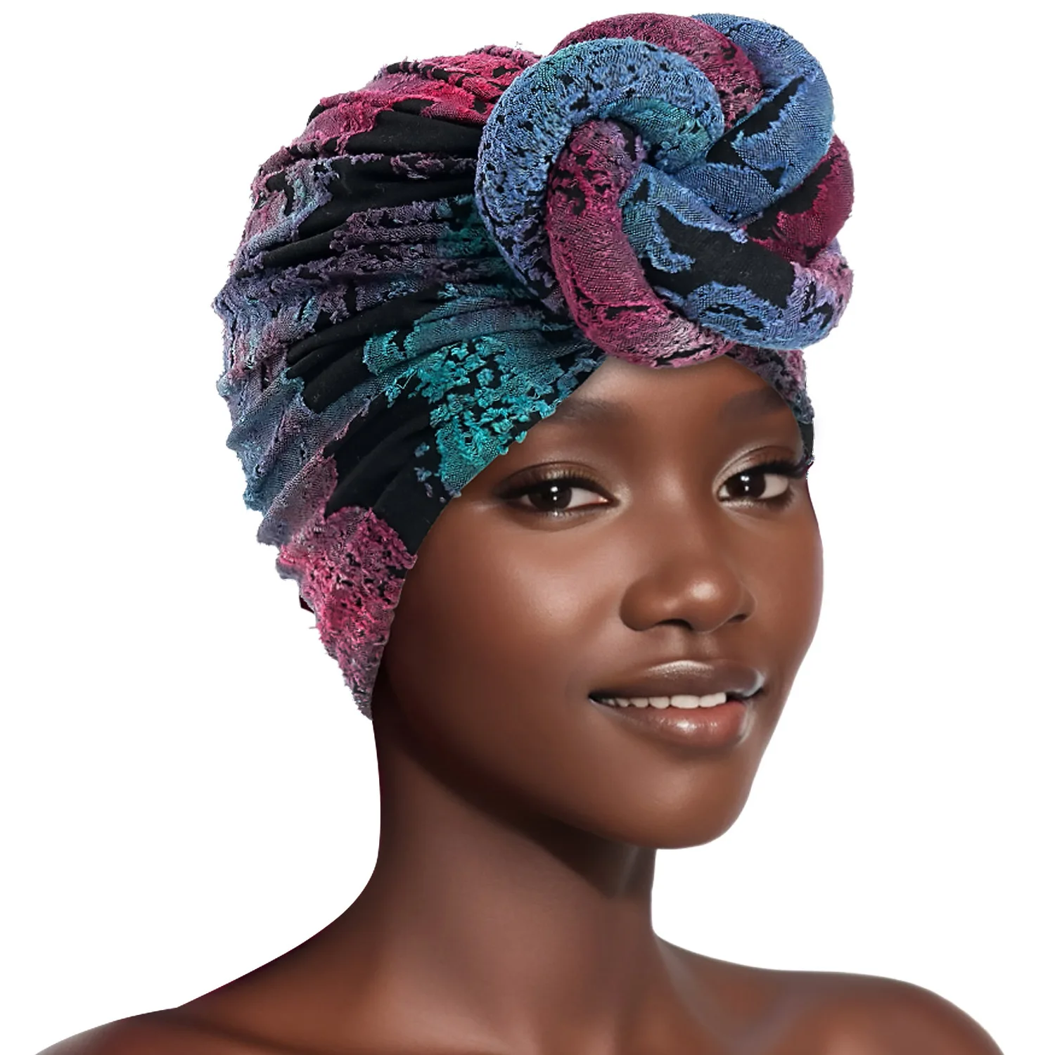 

Women's African Headscarf Knot Hairroll Headscarf Ribbed Headscarf Elastic Jersey Headscarf Chemotherapy Cancer Hat