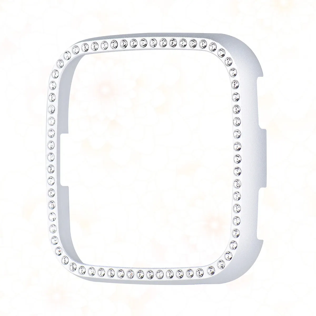 

Smart Watch Shell Creative Inlaid Protective Case Drop Resistance Cover Silver Compatible for Fitbit Watch