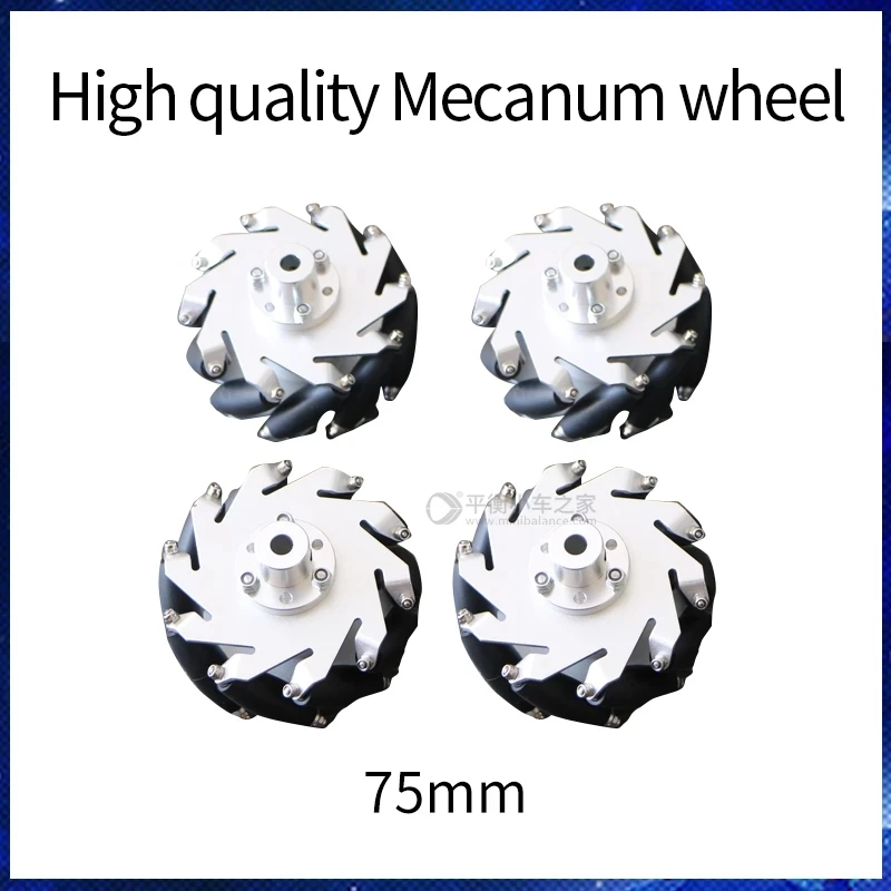 4Pcs High Quality Mecanum Wheel Diameter 60mm 75mm Aperture 4/5/6/8mm Shaft Coupling Omnidirectional Wheel ROS Mobile Platform