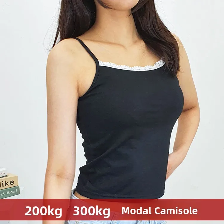 

plus Size Lace Crop Top Tank Top Super Short Base Shirt Big Size Women's Clothing Comfortable Breathable Summer Outfit