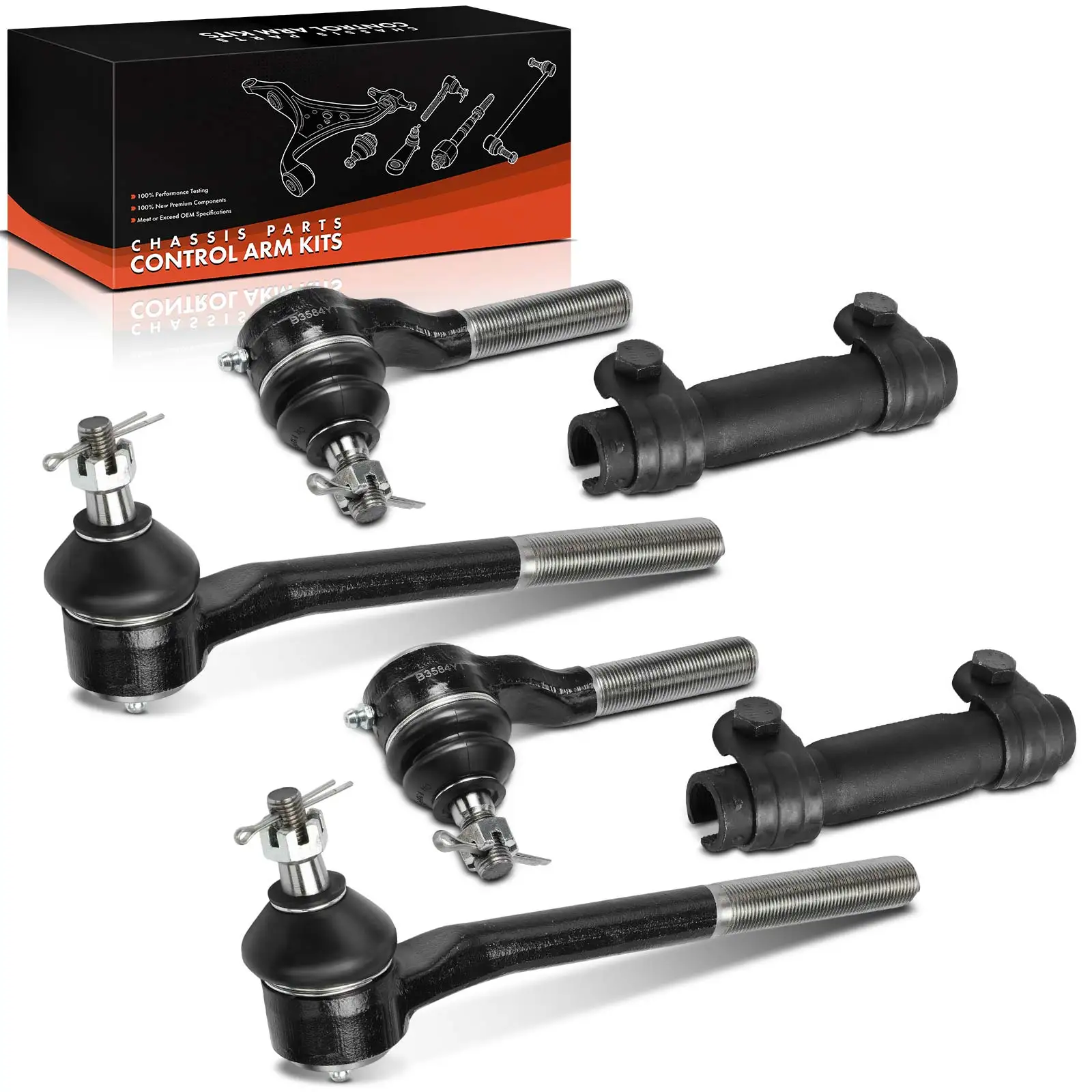 Frankberg 6-delige draagarmset voor de vooras voor Chevrolet S10 Crew Cab Extended-Body Pickup en GMC Jimmy, 1994–2004, onderdeelnr. 12309226