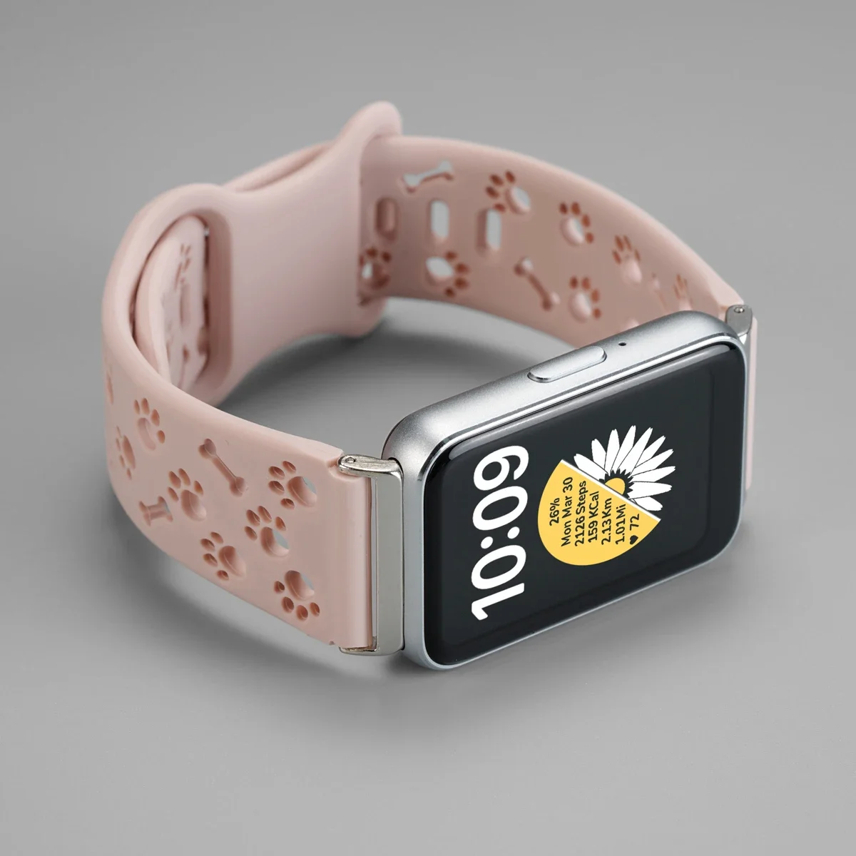 Ausgehöhltes Hundepfoten-Silikonarmband für Samsung Galaxy Fit 3 Verstellbares Sport-Armband für Galaxy Fit 3 Damen-Armband – Detail 16