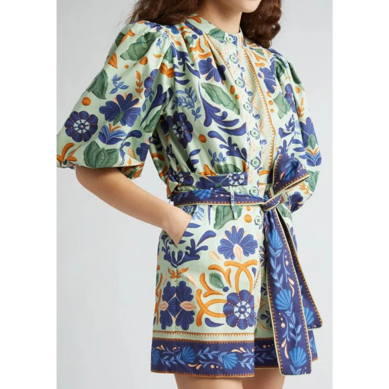 Summer 2025 Fashion New Jumpsuit Women's Elegant Bohemian High Street Suit Printed Street Jumpsuit Rompers