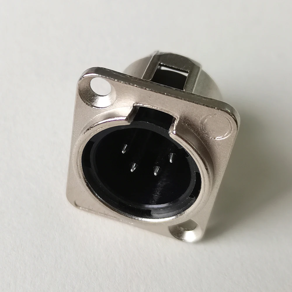 XLR 3-Pin 4-Pin 5-Pin Stecker Buchse Panelanschluss Audio-Mikrofon-Verbinder Schwarz Silber Vergoldet Kupferkontakt XLR Metallsockel – Detail 10