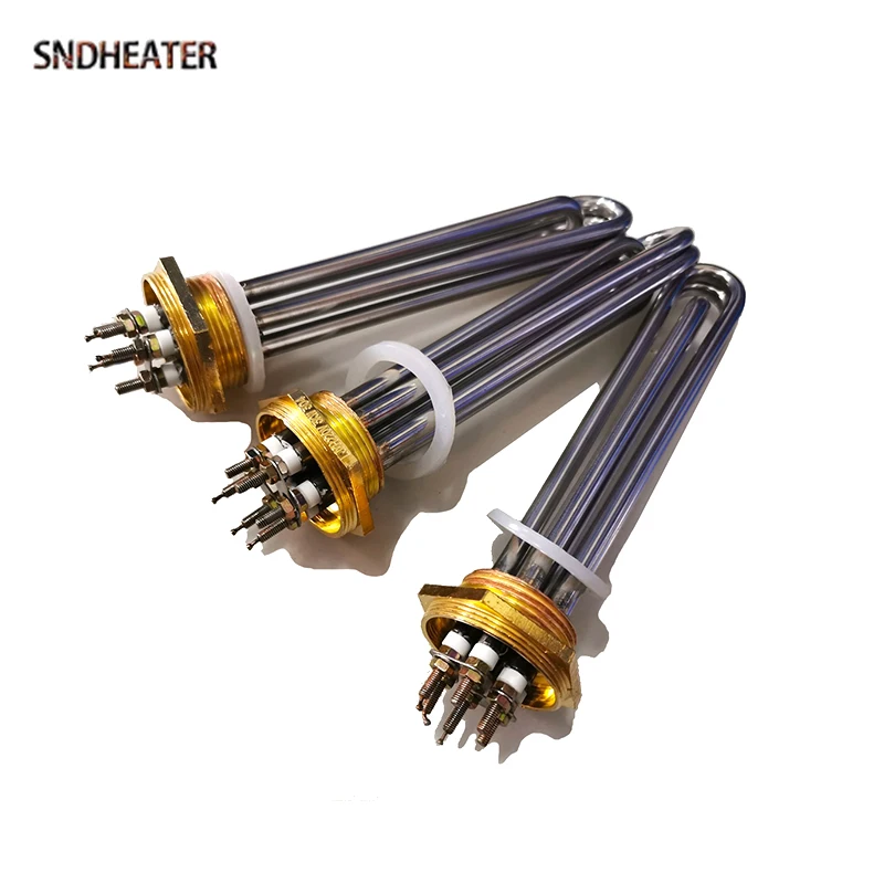SNDHEATER DN32 DN40 kanał do gotowania wody natychmiastowy element grzejny 1.5 Cal gwint 110v 220v 380v Tubuar Cooper Flang bojler